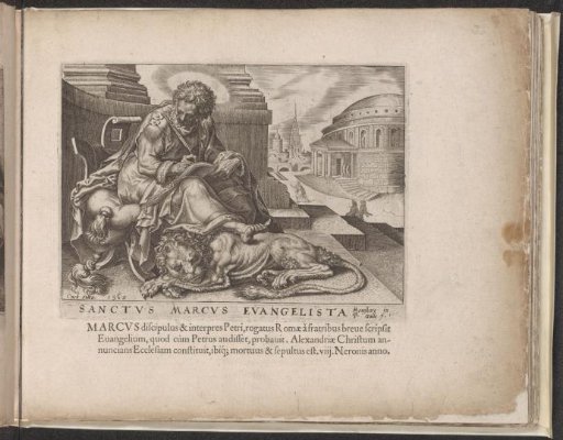 Mark the Evangelist writing his gospel