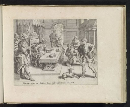 The king forgives the unmerciful servant his debts