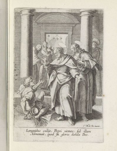 Peter and John heal a paralyzed man at the temple gate