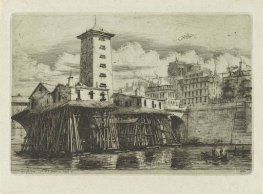 Pump house of Notre-Dame near the Seine in Paris