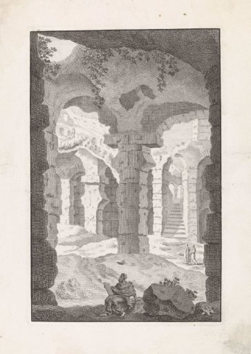 Scholar sitting among the vaults of a ruin