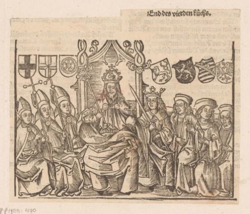Julius Caesar Seated on a Throne Surrounded by Spiritual and Secular Princes