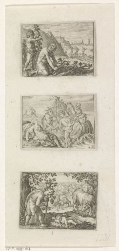 Bacchus Punishes a Man Who Destroys a Vineyard / Bacchus Rescues Ariadne from the Island of Naxos / Bacchus and the Sleeping Amor