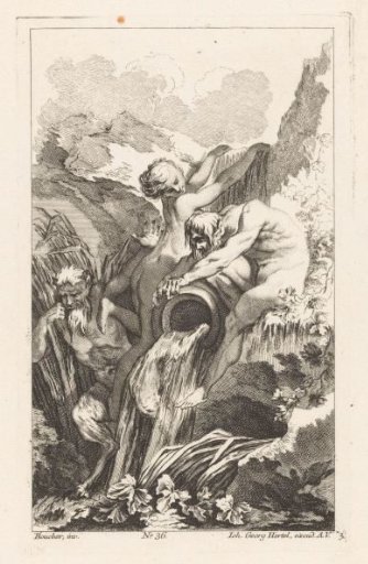 Fountain with man, woman and satyr