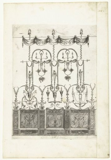 Architectural Fantasy with a Baldachin Featuring Animal Images at the Top