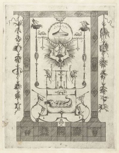 Architectural Fantasy with Saturn in His Chariot at the Top