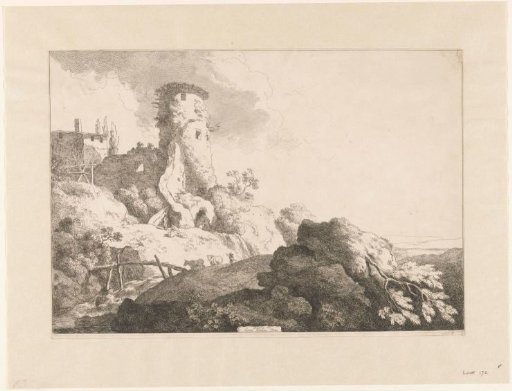 Hill landscape with a tower