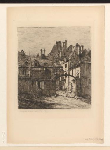 View of a house in the rue du Cloître des Bernardins in Paris