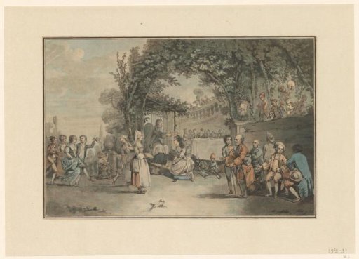 Elegant company with a woman being crowned with a wreath of roses
