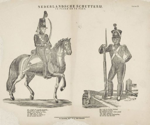 Dutch civic guard / on horseback and on foot