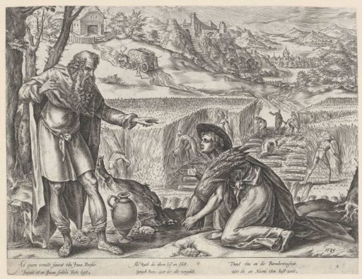 Ruth gleaning in the field of Boaz