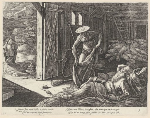 Ruth and Boaz in the grain barn