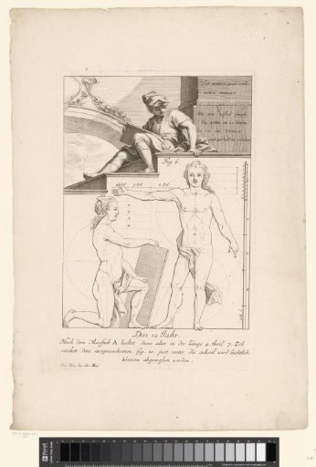 Young draughtsman and two views of the body of a twelve-year-old boy