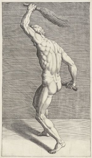 Man with two scourge rods