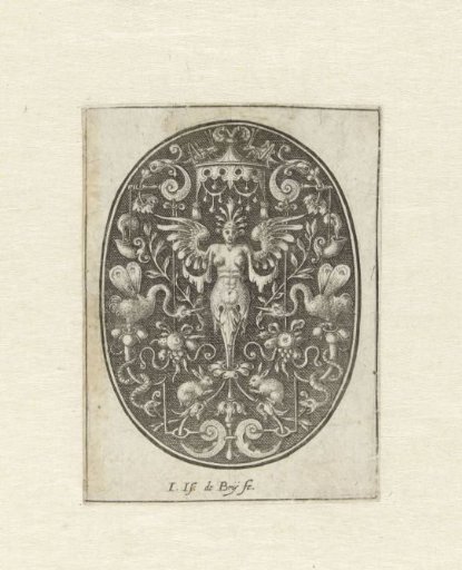 Oval with a Winged Woman in the Center