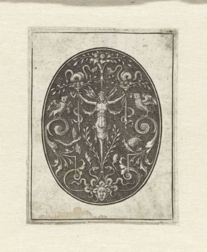 Oval with a Winged Woman in the Center
