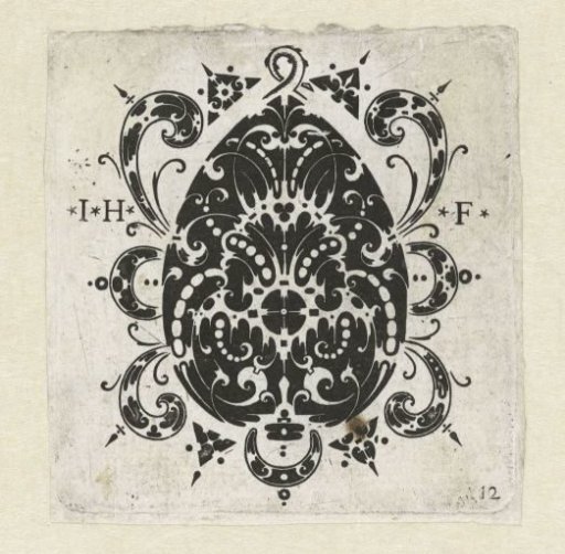Heart-shaped pendant and eleven smaller motifs