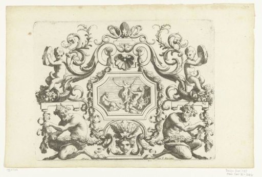 Octagonal panel with Orpheus and Eurydice
