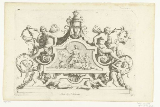 Panel with Diana and two amorini