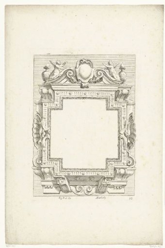 Epitaph or cartouche with two shells