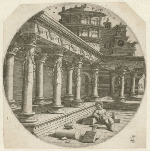 Reclining Child in a Colonnade