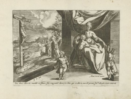 Personification of Charity and Christ on the Cross