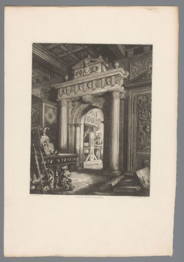 Studio Interior with Octave Guillaume de Rochebrune Behind the Printing Press