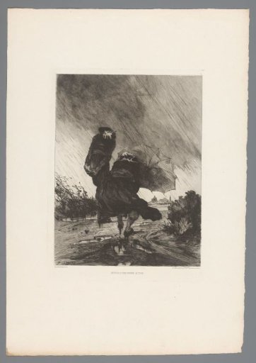 Two women in a rain shower