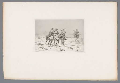 Four soldiers on horseback