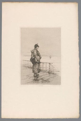 Standing woman in Japanese dress
