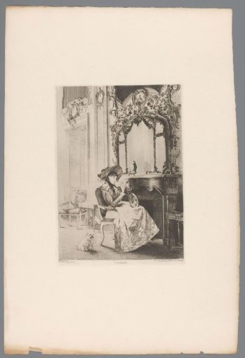 Interior with a Seated Woman Holding a Fan