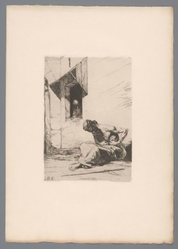 Seated Beggar in Front of a House