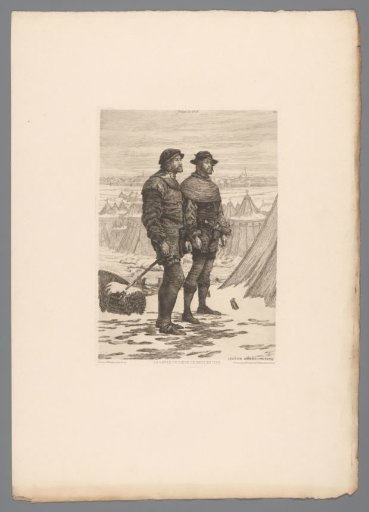 Two soldiers in a camp