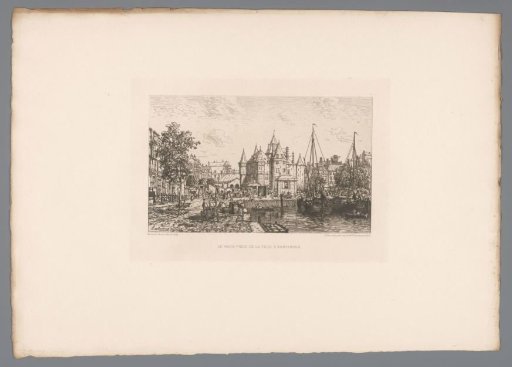 Gezicht op de Waag op de Nieuwmarkt