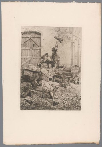 Tavern Interior with Men Toasting