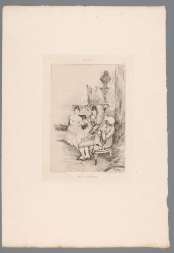 Salon with Four Seated Women and Men