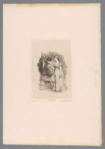 Two Ladies by a Curtain