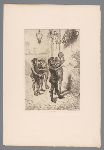 Group of Italian Musicians Under a Balcony