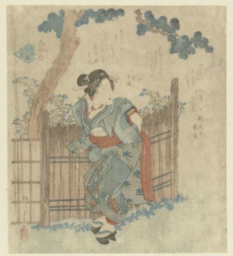 Woman Walking Past a Fence