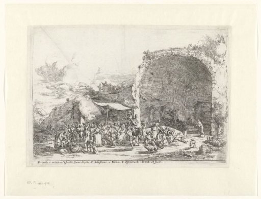 Festivities at the ruins of the grotto of the nymph Egeria