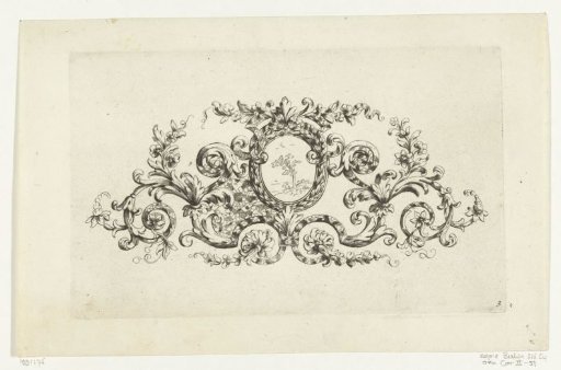 Frise with a tree in an oval medallion