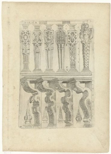 Six balusters or terms from the front and four terms from the side