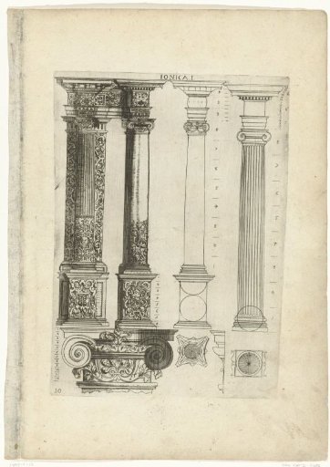 Four Ionic columns on pedestals