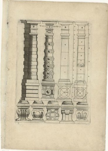 Four Tuscan columns with pedestals