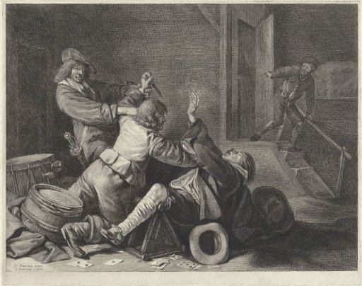 Fight in an interior