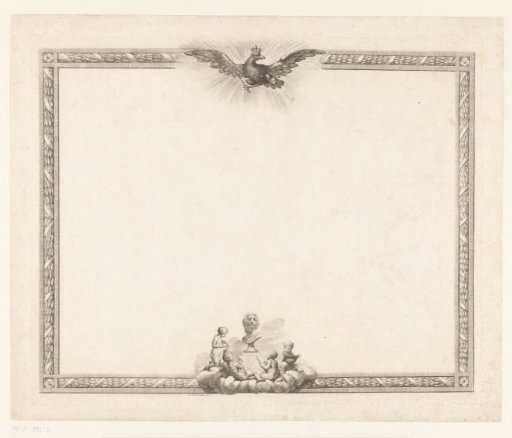 Blank diploma of the Royal Academy of Fine Arts in Berlin with decorative border