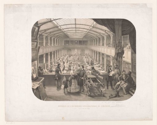 Interior of the lithographic printing works of Joseph-Rosé Lemercier