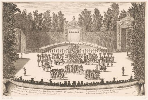 Tableau vivant with the four seasons during a celebration at Versailles