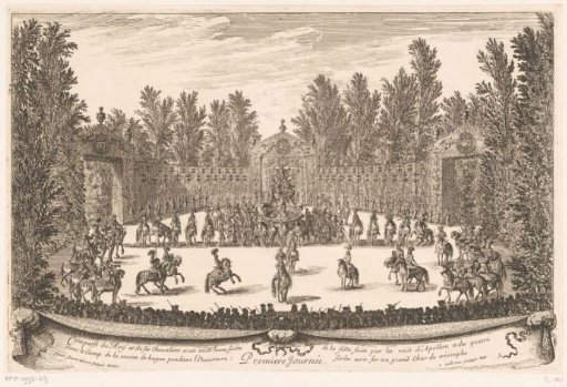 Equestrian display during the opening of the festivities at Versailles