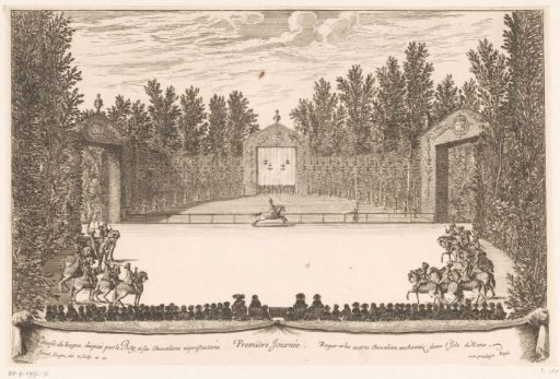 King Louis XIV at ring-throwing during the festivities at Versailles